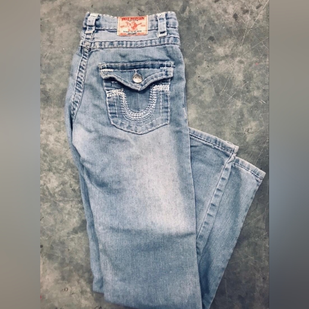 Authentic True Religion Faded Light Blue Denim Jeans - Picture 2 of 8